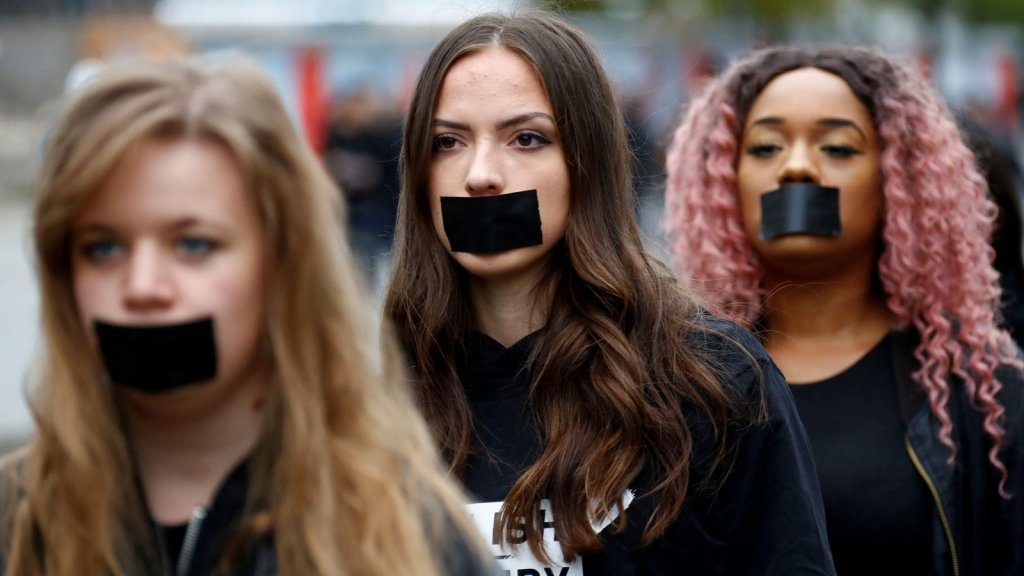 protesto tráfico humano